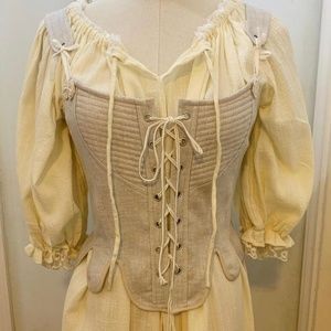 Elizabethan Whole Linen Boned Corset